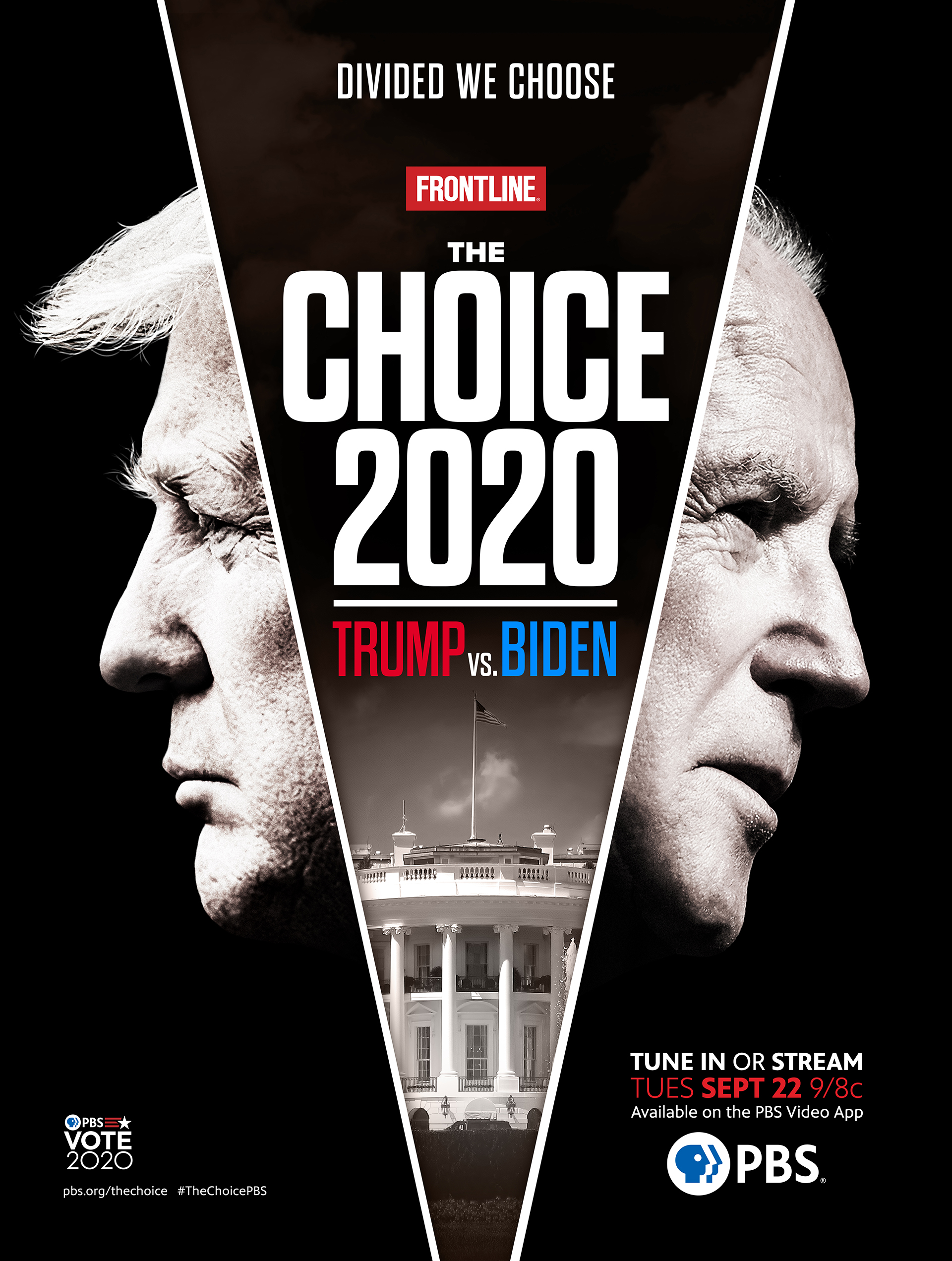 Promotional poster for THE CHOICE 2020: TRUMP VS BIDEN